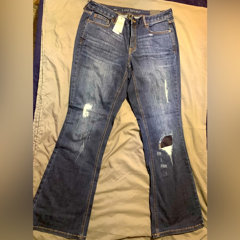 Lane Bryant Size 14 - Regular Low Rise Bootcut Jeans - Dark Denim